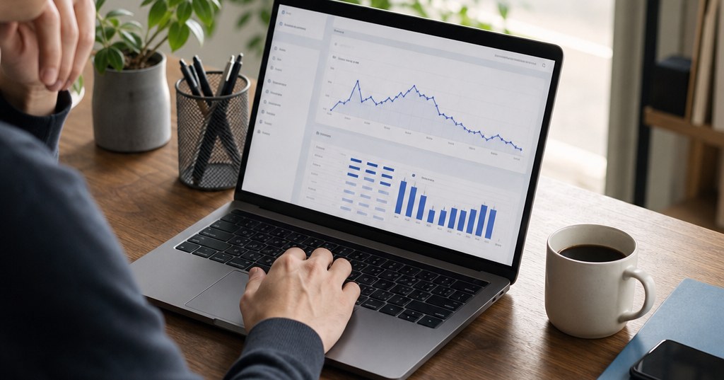 福岡の検索流入が落ちた原因をGoogle Search Console(GSC)の数字から分析する画面