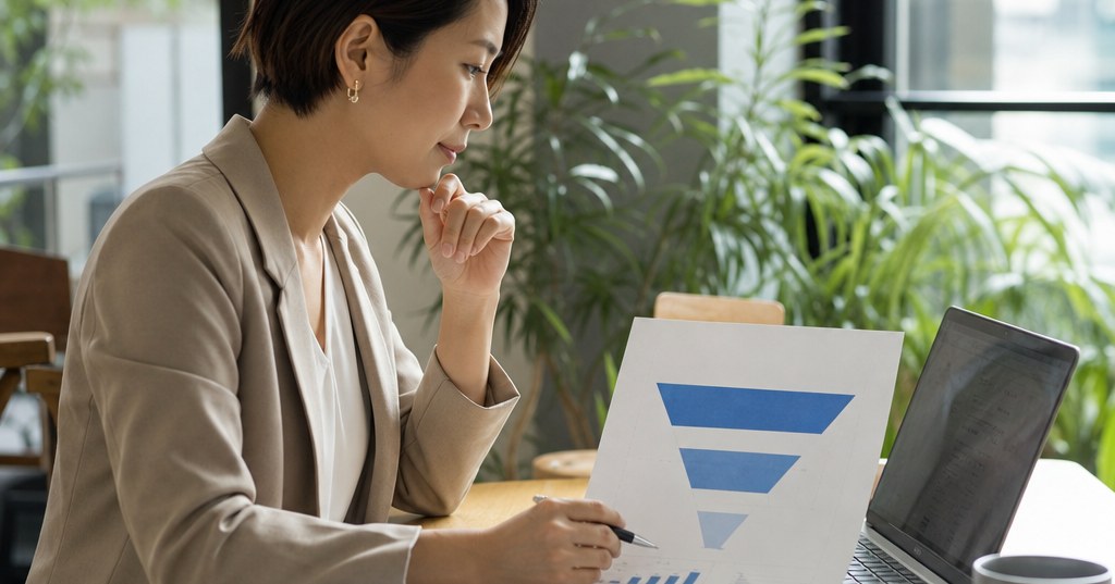福岡企業の問い合わせ率改善に向けて、Webサイトの問い合わせ導線を見直す担当者