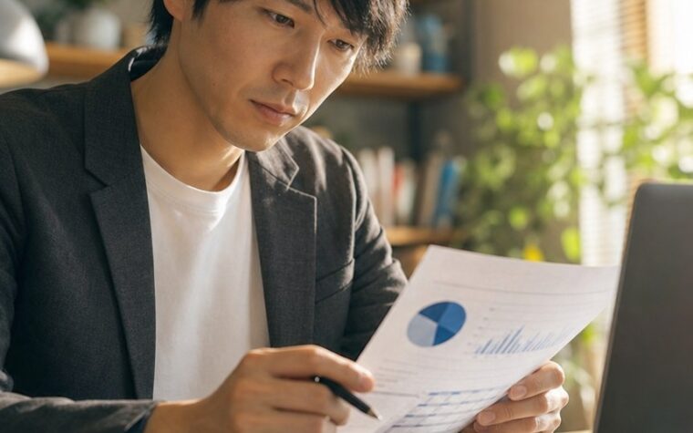 福岡の古い記事を改善するため、検索流入やアクセスデータを確認しながらリライト判断を行う担当者