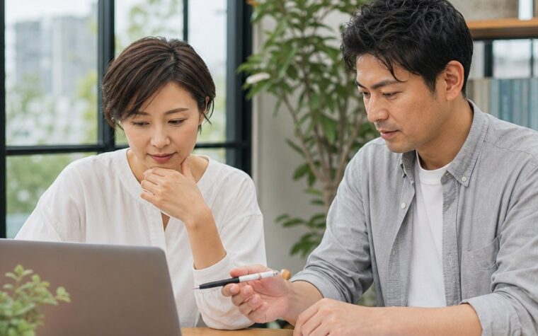 個人事業主がホームページを安く作る際に集客に必要な条件を確認している様子