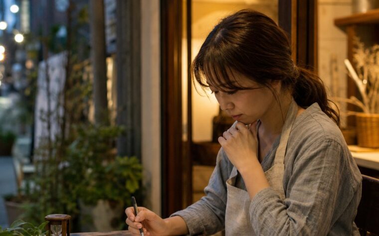 集客に時間をかけられない個人事業主が、発信を始める前に集客の順番を整理している様子