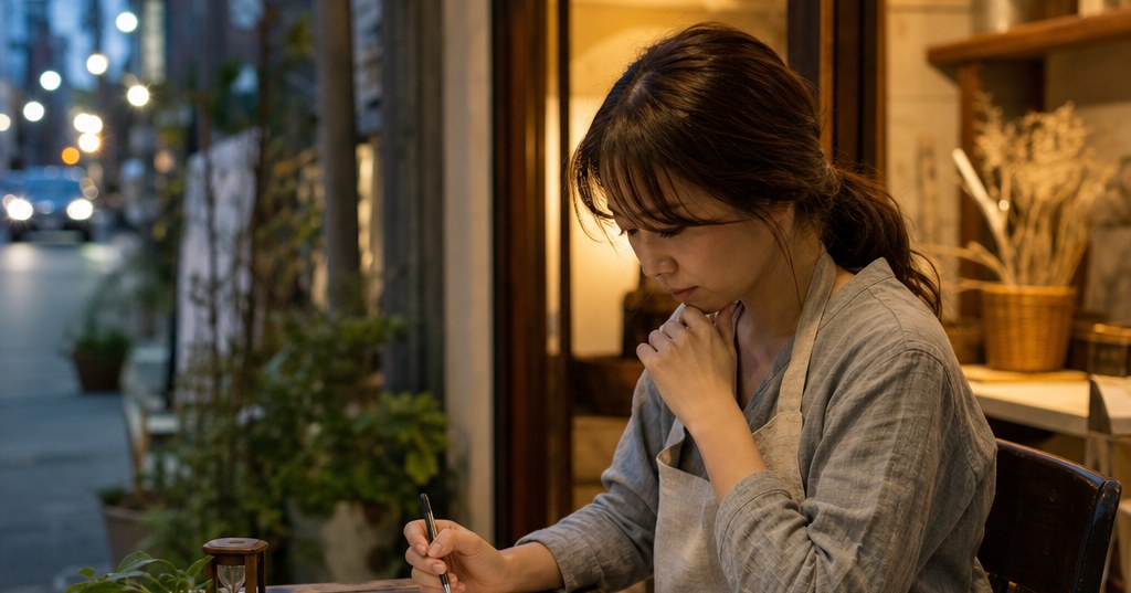 集客に時間をかけられない個人事業主が、発信を始める前に集客の順番を整理している様子