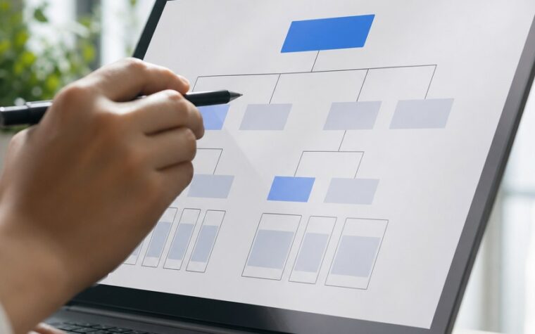 SEOカテゴリページの設計思想を示す、検索意図を整理したサイト構造のイメージ